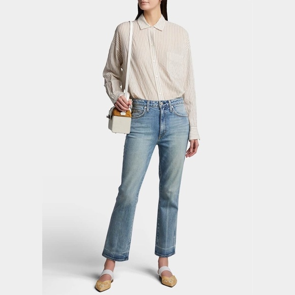 AMO Denim - AMO | Luxury Denim Bella Cropped Straight-Leg Jean in Baby Blues | Size 25